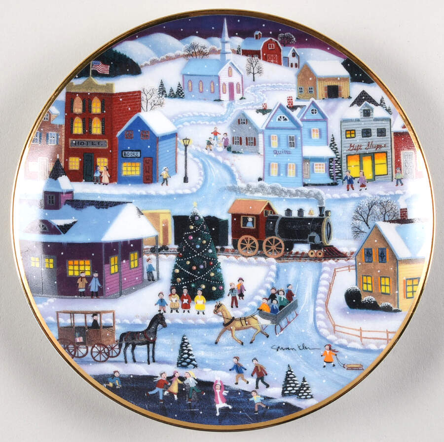 American Folk Art Hometown Christmas - No Box by Franklin Mint-1