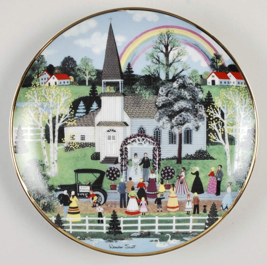 American Folk Art Rainbow Wedding - No Box by Franklin Mint-1