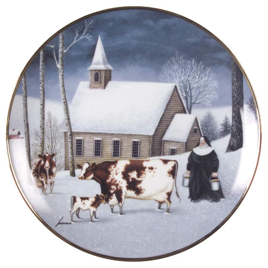 American Folk Art Winter Milking - No Box by Franklin Mint-1
