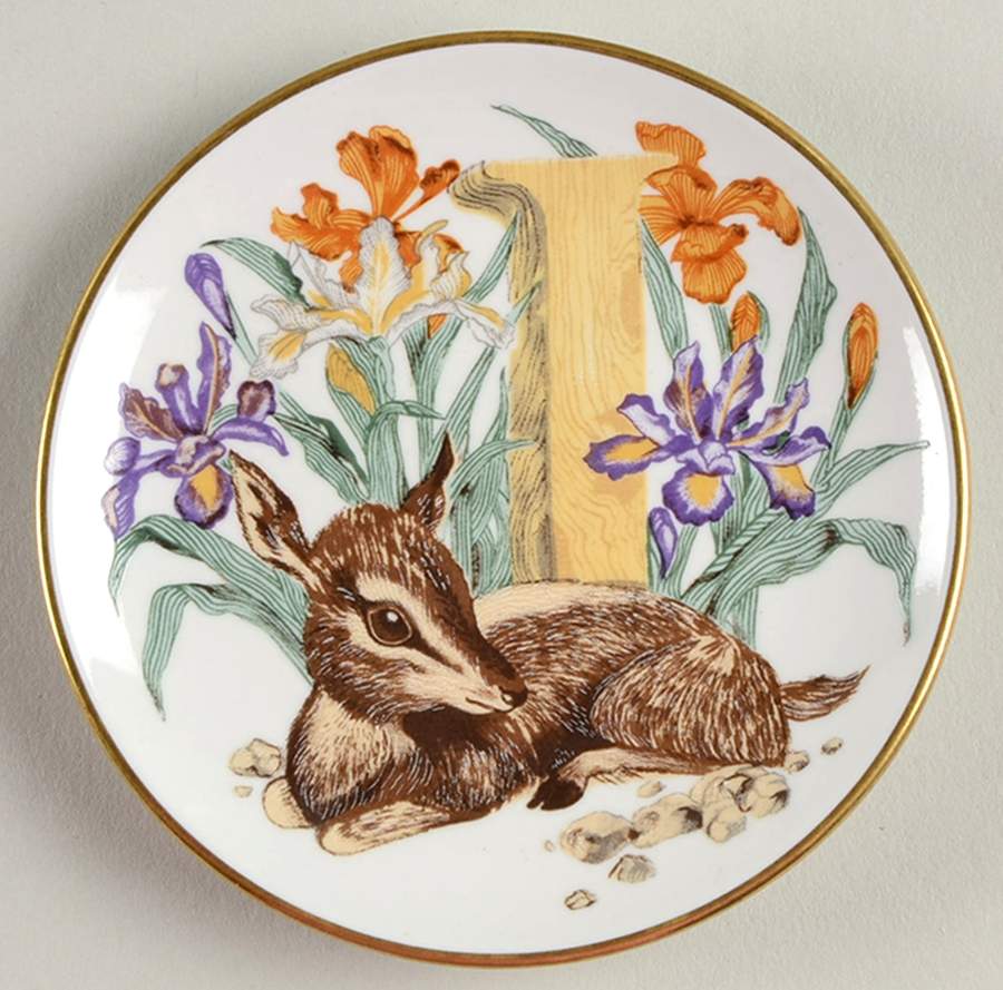 Animal Alphabet Miniature Plates I Is For Impala - No Box by Franklin Mint-1