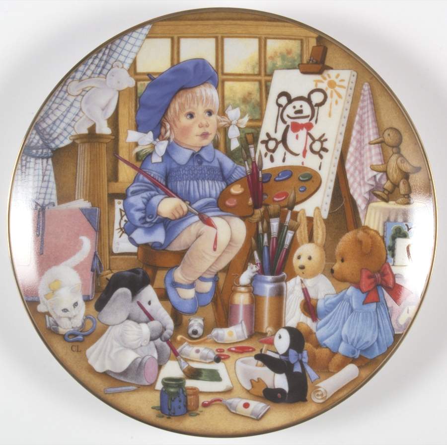 Carol Lawson Plates Art Class - No Box by Franklin Mint-1