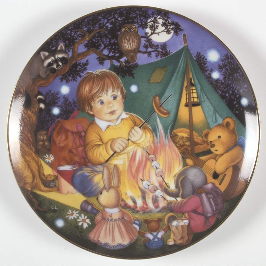 Carol Lawson Plates Camping Out - No Box by Franklin Mint-1