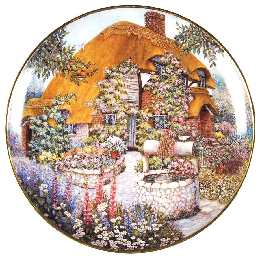 Country Cottages Wishing Well Cottage - No Box by Franklin Mint-1