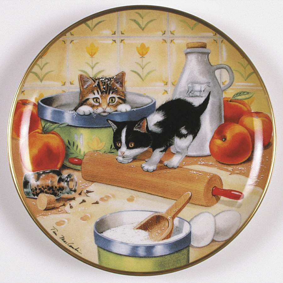 Countryside Cats Cooking Up Trouble - No Box by Franklin Mint-1