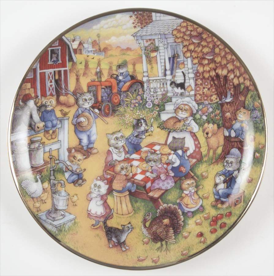 Holiday Cats A Purrfect Feast - No Box by Franklin Mint-1