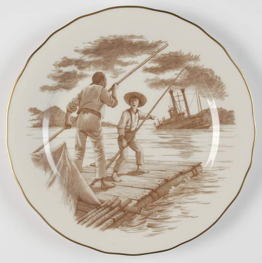 Mark Twain Rafting Down The River - Boxed by Franklin Mint-1