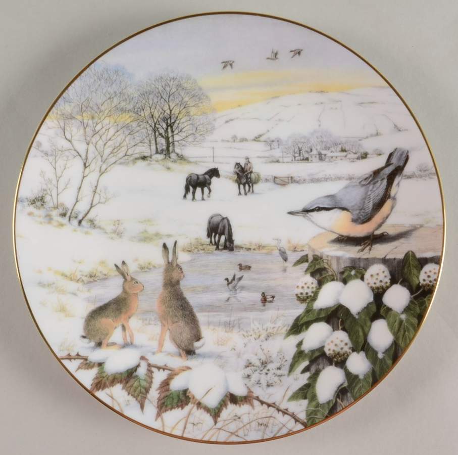 All Creatures Great & Small Snowy Dale-February - No Box by Franklin Mint-1