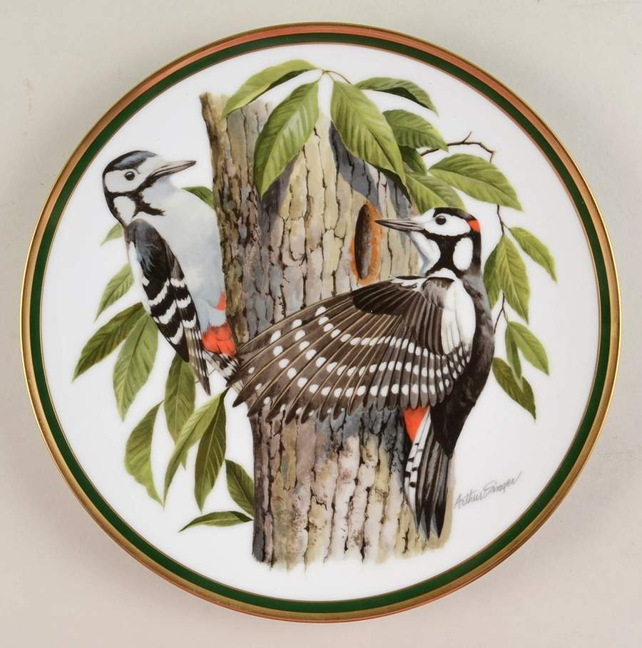 Woodland Birds Of The World Great Spotted Woodpecker  - No Box by Franklin Mint-1