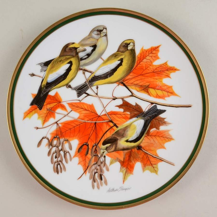 Woodland Birds Of The World Evening Grosbeak - No Box by Franklin Mint-1
