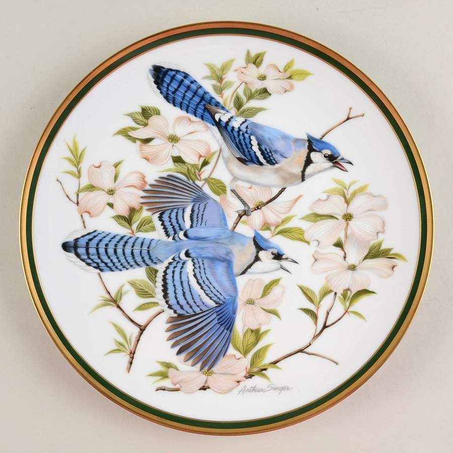 Woodland Birds Of The World Blue Jay - No Box by Franklin Mint-1
