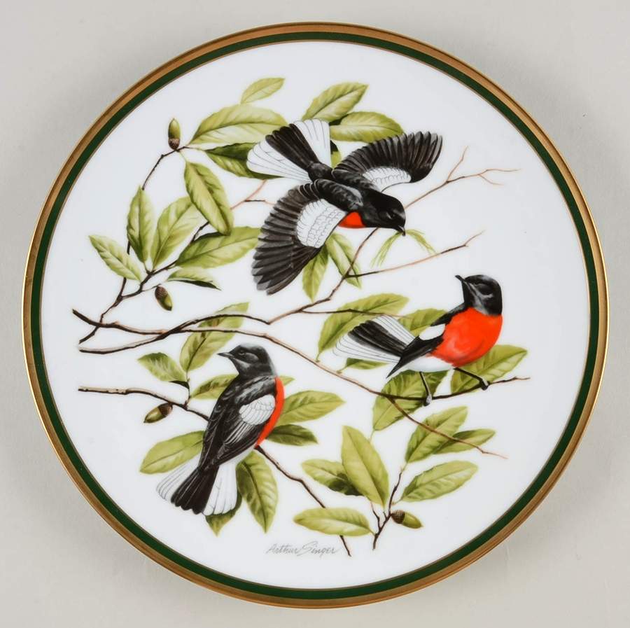 Woodland Birds Of The World Painted Redstart - No Box by Franklin Mint-1
