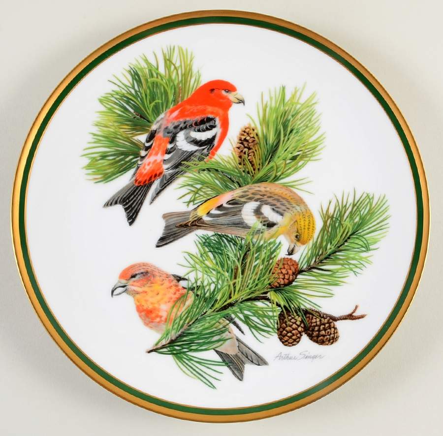 Woodland Birds Of The World White-Winged Crossbill - No Box by Franklin Mint-1