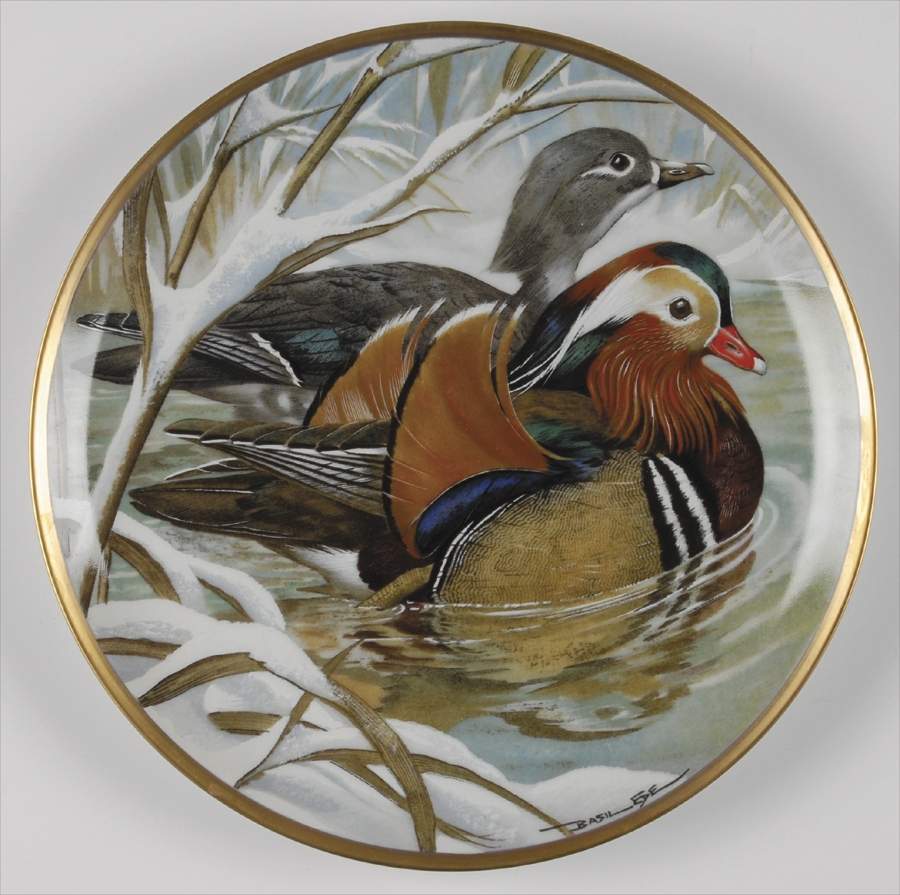 Water Birds of the World Mandarin Duck-Aix Galericulata - No Box by Franklin Mint-1