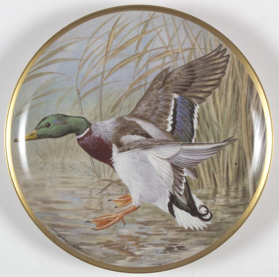 Water Birds of the World Mallard-Anas Platyrhynchos - No Box by Franklin Mint-1