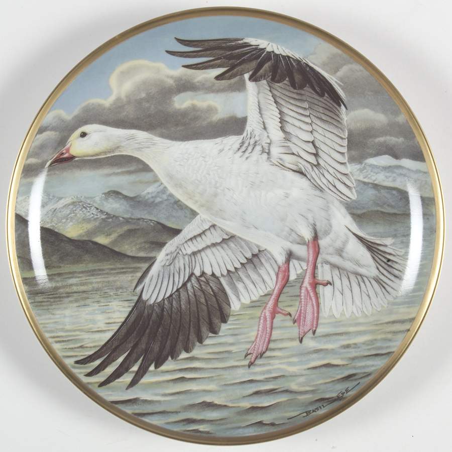 Water Birds of the World Snow Goose-Anser Caerulescens - No Box by Franklin Mint-1