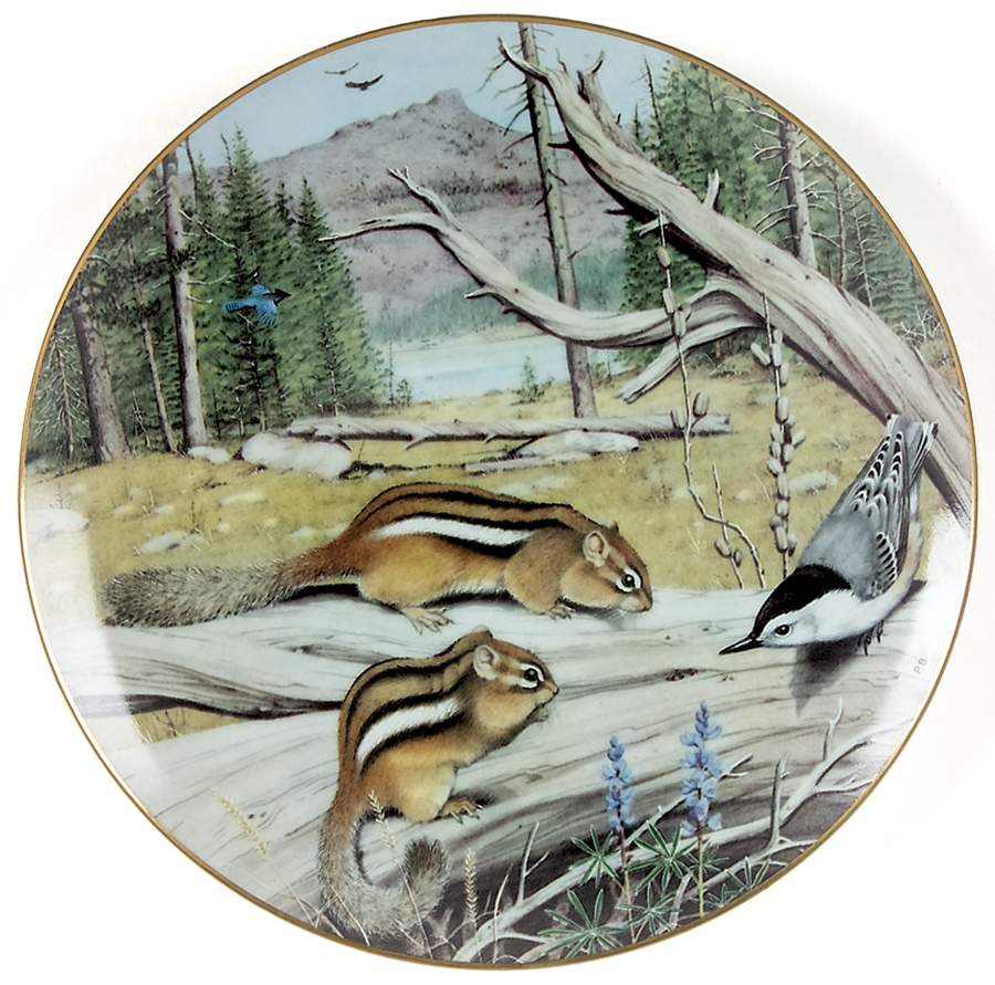Woodland Year August-Chipmunk - No Box by Franklin Mint-1