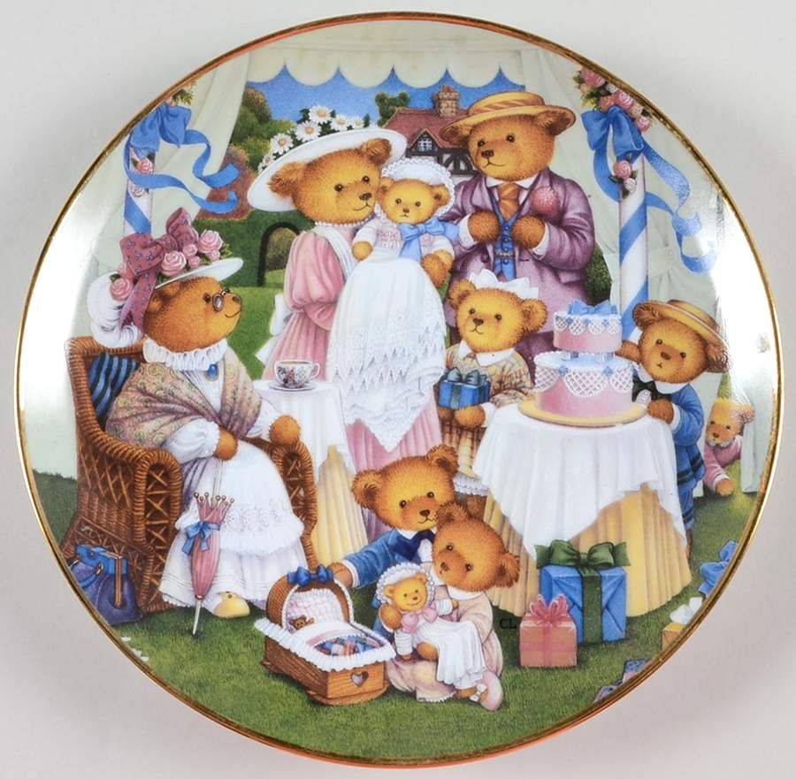 World of Teddy Bears Teddy Bear Birthday Party - No Box by Franklin Mint-1