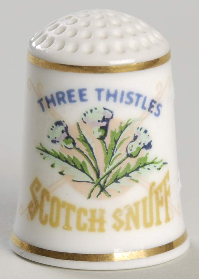 Country Store Thimbles Three Thistles Scotch Snuff - No Box by Franklin Mint-1