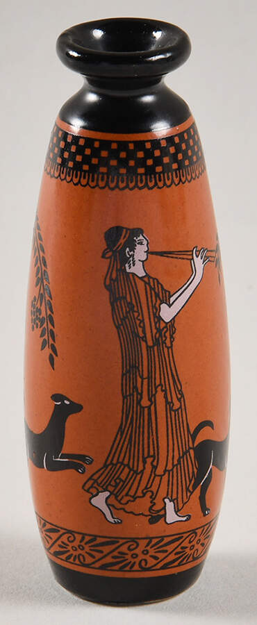 Treasures of Greece Dogs&Lady Miniature Vase - No Box by Franklin Mint-1