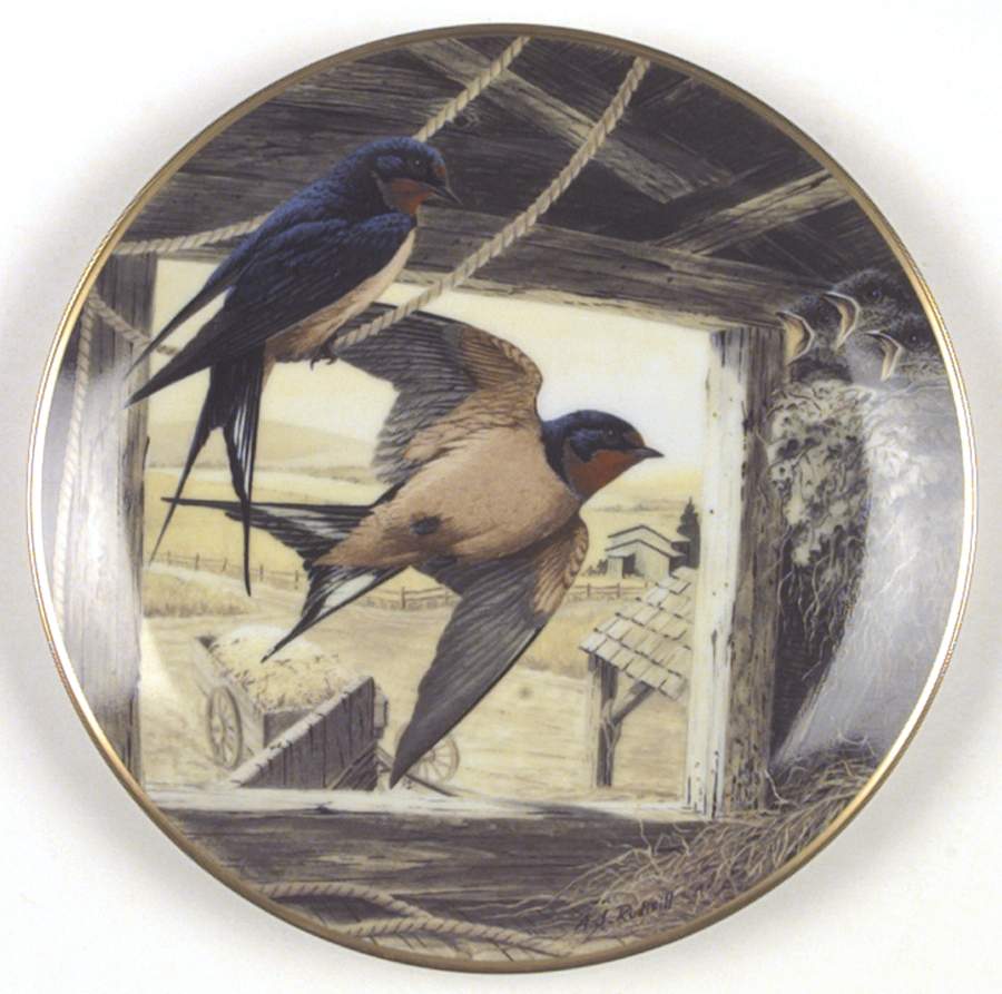 Birds of The Country Barn Swallow-Returning Home - No Box by Franklin Mint-1