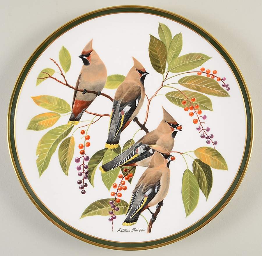 Songbirds of the World Bohemian Waxwing - Boxed by Franklin Mint-1