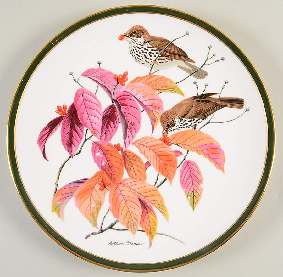 Songbirds of the World Wood Thrush - Boxed by Franklin Mint-1