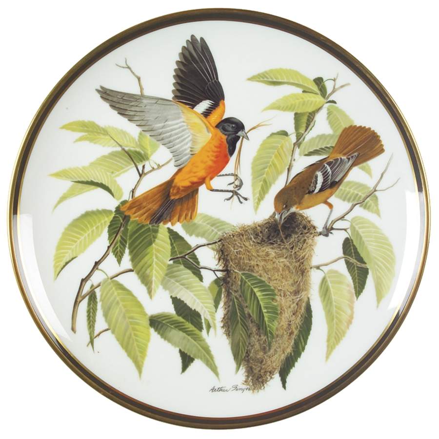 Songbirds of the World Baltimore Oriole - No Box by Franklin Mint-1