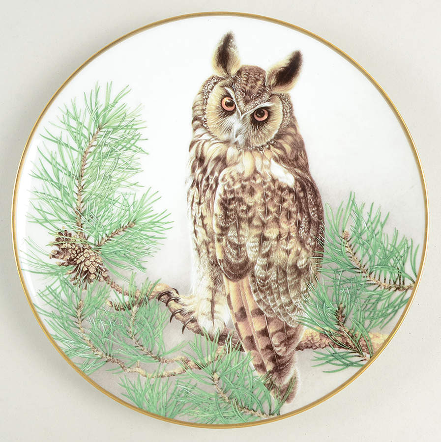 Wild Birds of the World Long-Eared Owl - No Box by Franklin Mint-1