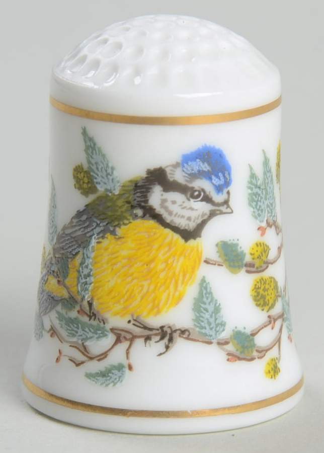Songbirds of The World-Thimbles Blue Tit - No Box by Franklin Mint-1
