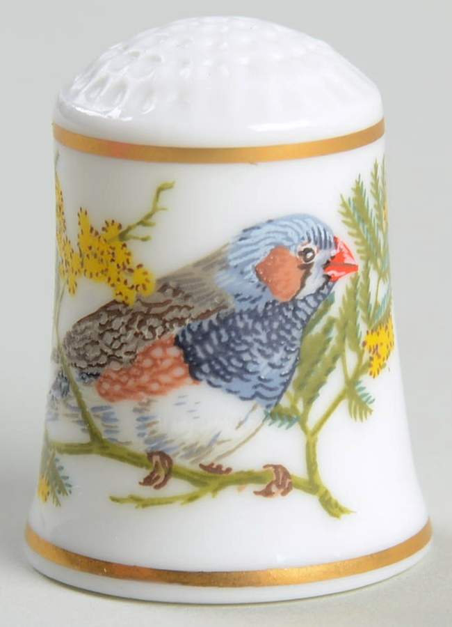 Songbirds of The World-Thimbles Zebra Finch - No Box by Franklin Mint-1
