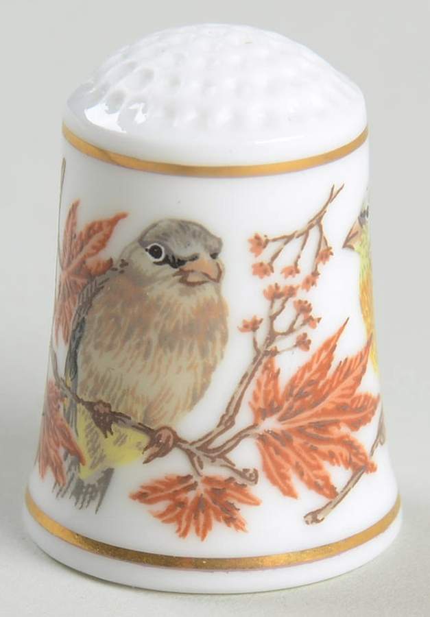 Songbirds of The World-Thimbles Yellow-Breasted Bunting - No Box by Franklin Mint-1