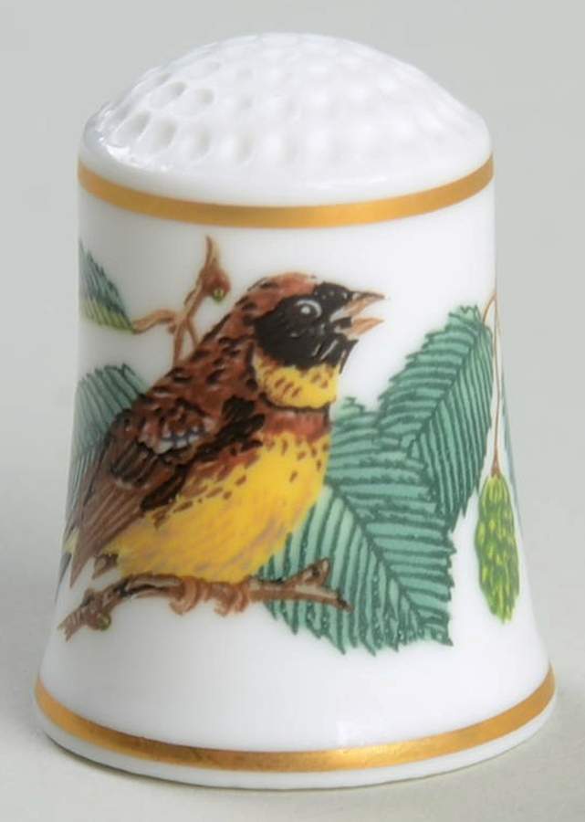 Songbirds of The World-Thimbles Oriental Greenfinch - No Box by Franklin Mint-1