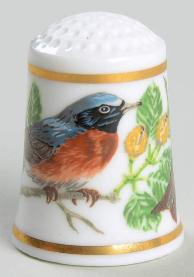 Songbirds of The World-Thimbles Eastern Bluebird - No Box by Franklin Mint-1