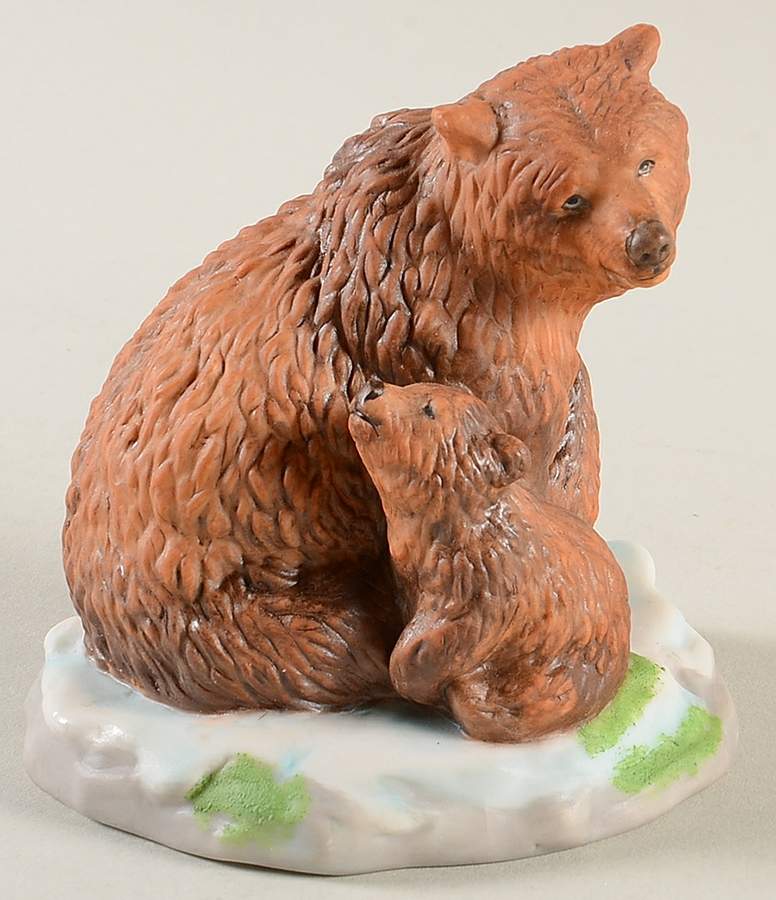 Endangered Mother & Baby Animals Grizzly Bear - No Box by Franklin Mint-1