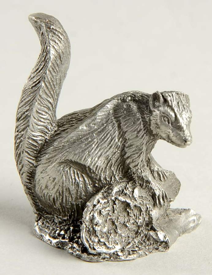 Woodland Animals-Pewter Skunk - No Box by Franklin Mint-1