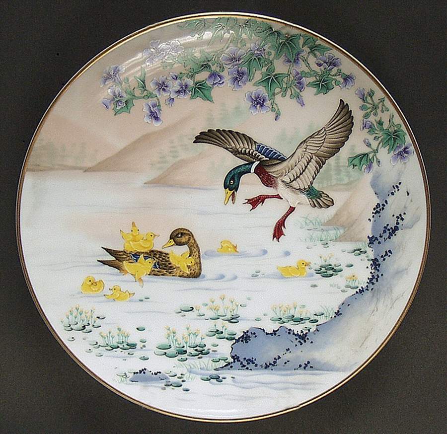 Birds & Flowers-Cathay Arrival Of Summer - No Box by Franklin Mint-1