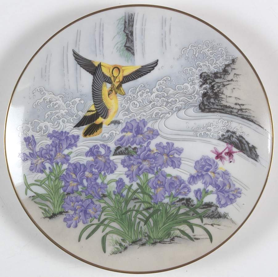 Birds & Flowers-Cathay Awakening Of Insects - No Box by Franklin Mint-1