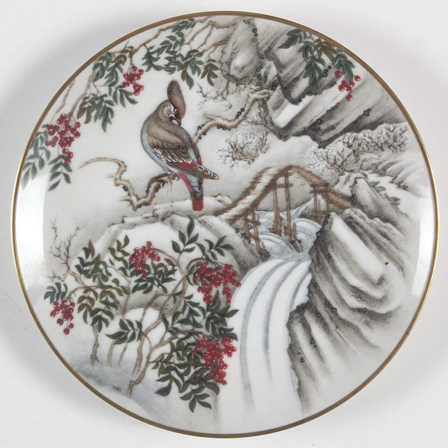 Birds & Flowers-Cathay Small Snow - No Box by Franklin Mint-1