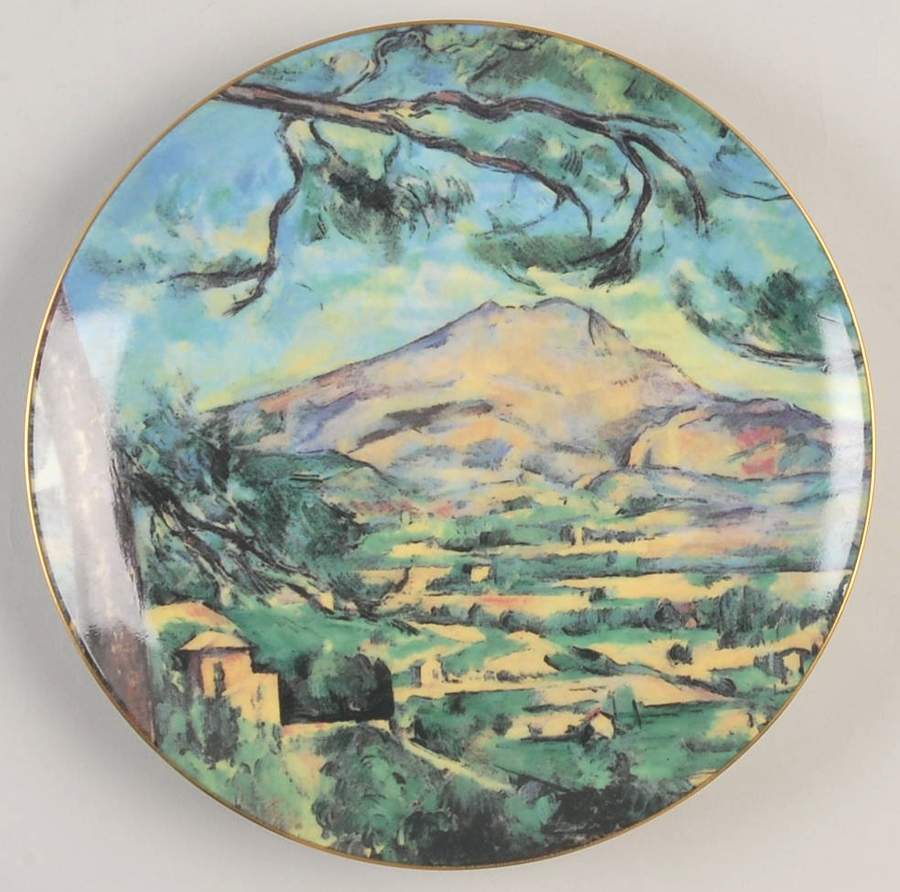The Masterpieces of Impressionism La Montagne Sainte-Victoire-Paul Cezanne - No Box by Franklin Mint-1