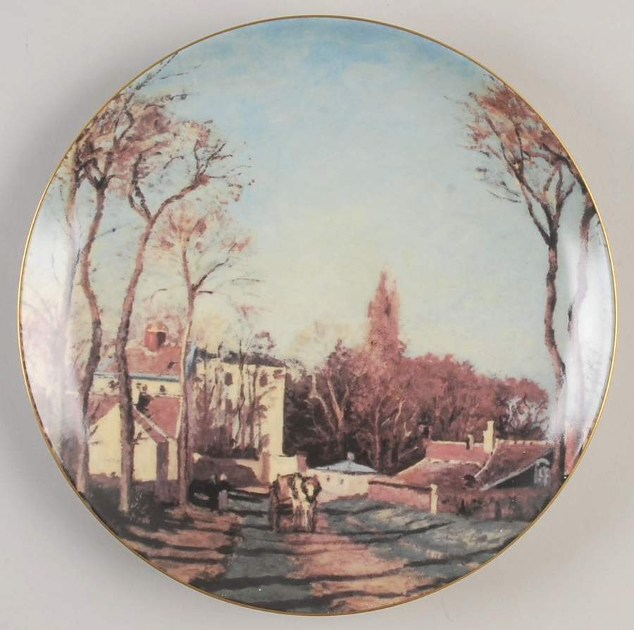 The Masterpieces of Impressionism Village Of Voisin-C. Pissarro - No Box by Franklin Mint-1
