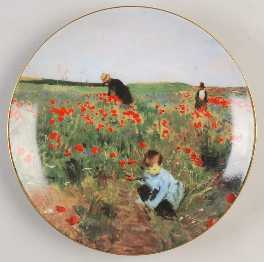 The Masterpieces of Impressionism Picking Flowers In A Field-Mary Cassatt - No Box by Franklin Mint-1