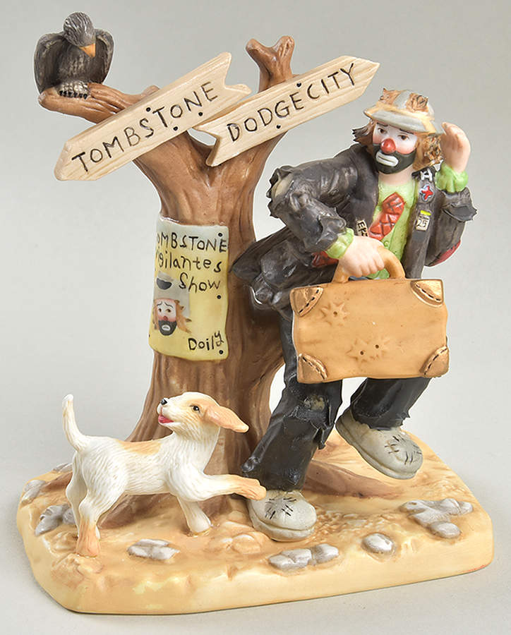 Emmett Kelly Jr Miniature Leaving Tombstone - With Box by Flambro-1