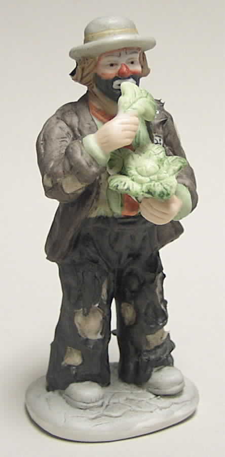 Emmett Kelly Jr Miniature Eating Cabbage - No Box by Flambro-1