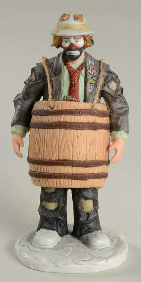 Emmett Kelly Jr Miniature Over A Barrel - No Box by Flambro-1