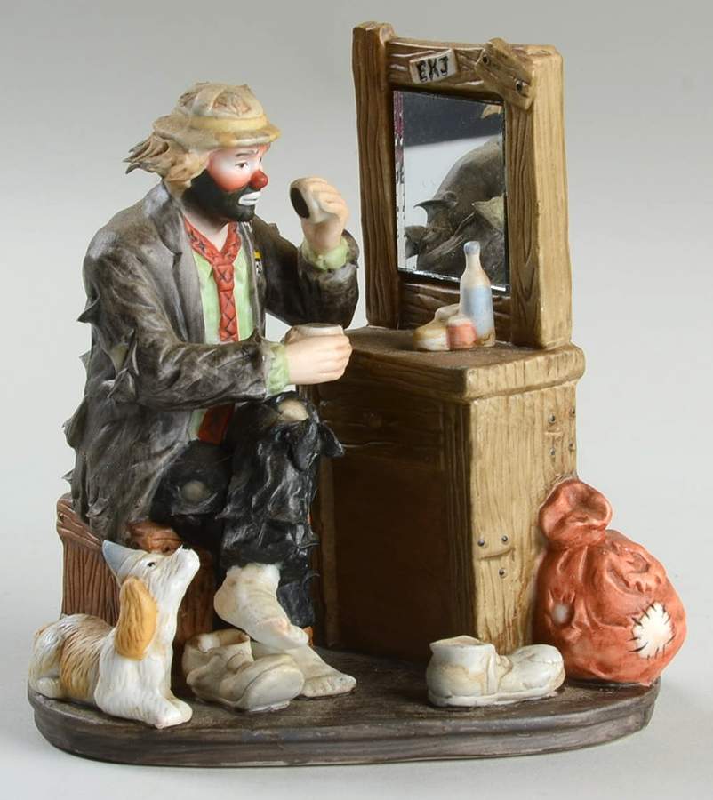 Emmett Kelly Jr Miniature Making Up - No Box by Flambro-1