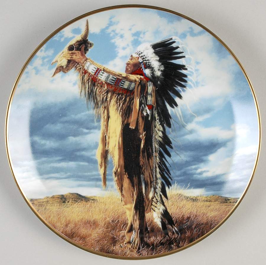 American Indian Heritage Foundation Museum Prayer To The Great Spirit - No Box by Franklin Mint-1