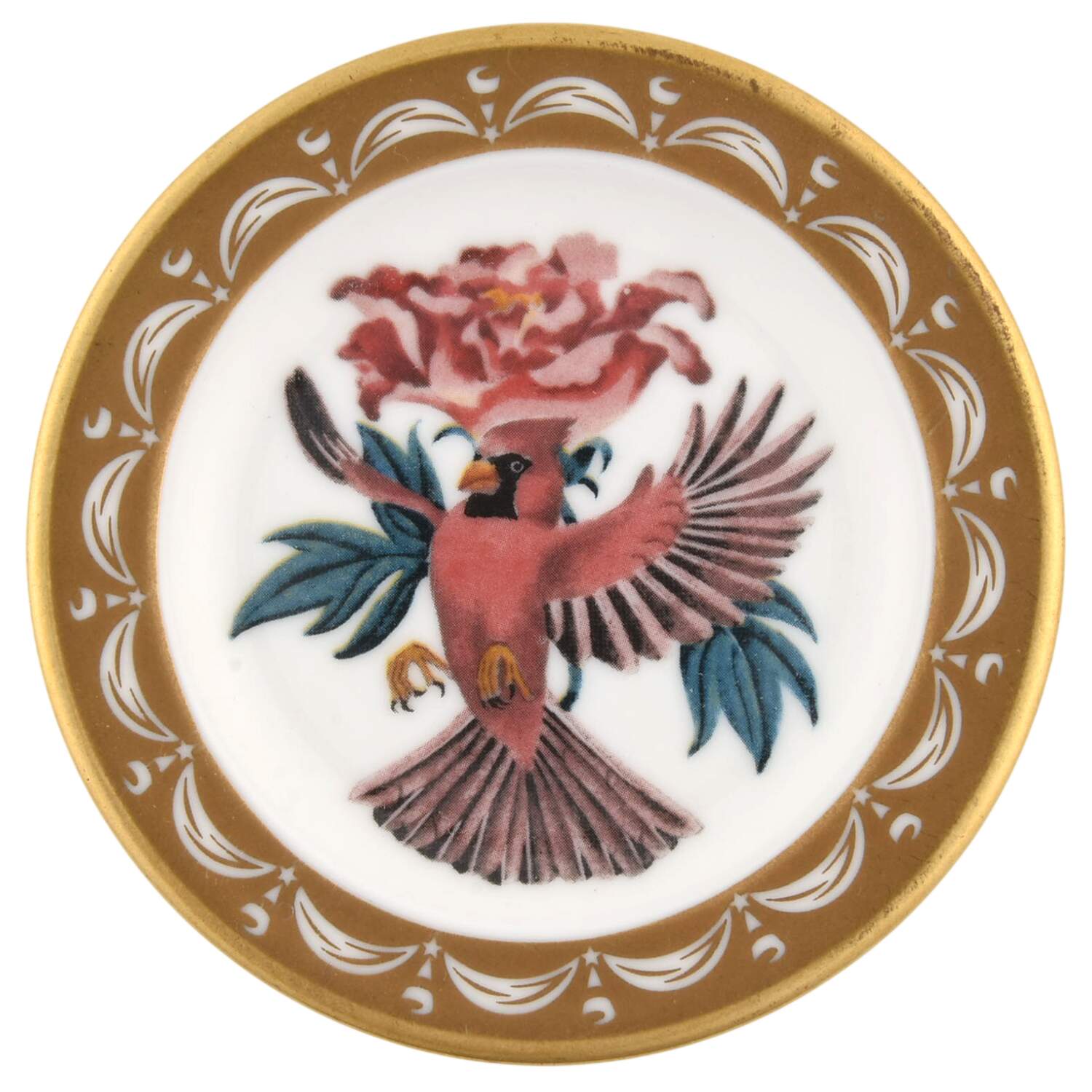 State Birds & Flowers Miniature Indiana-Cardinal / Peony - Indiana, No Box by Franklin Mint-1