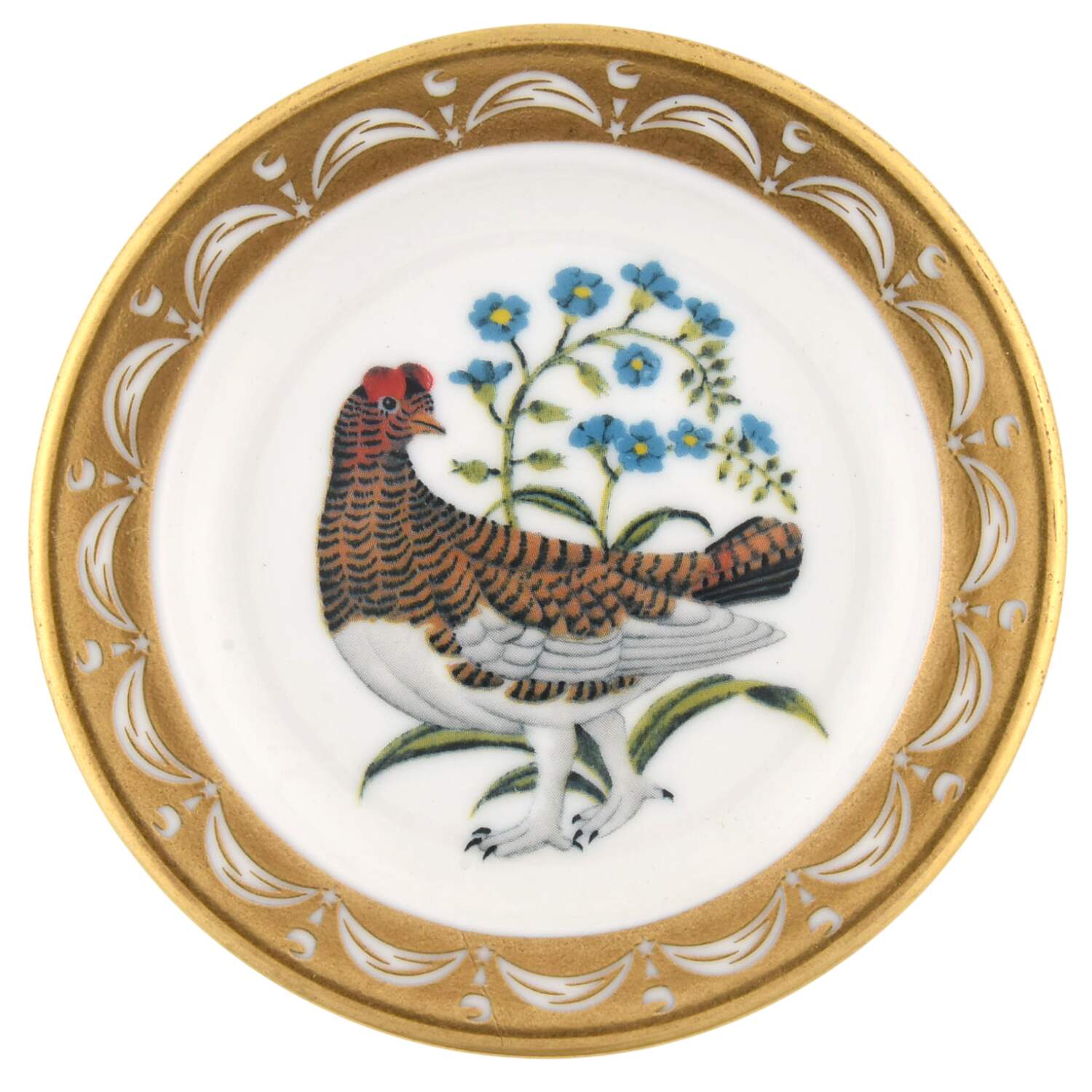 State Birds & Flowers Miniature Alaska-Willow Ptarmigan / Forget Me Not - Alaska, No Box by Franklin Mint-1
