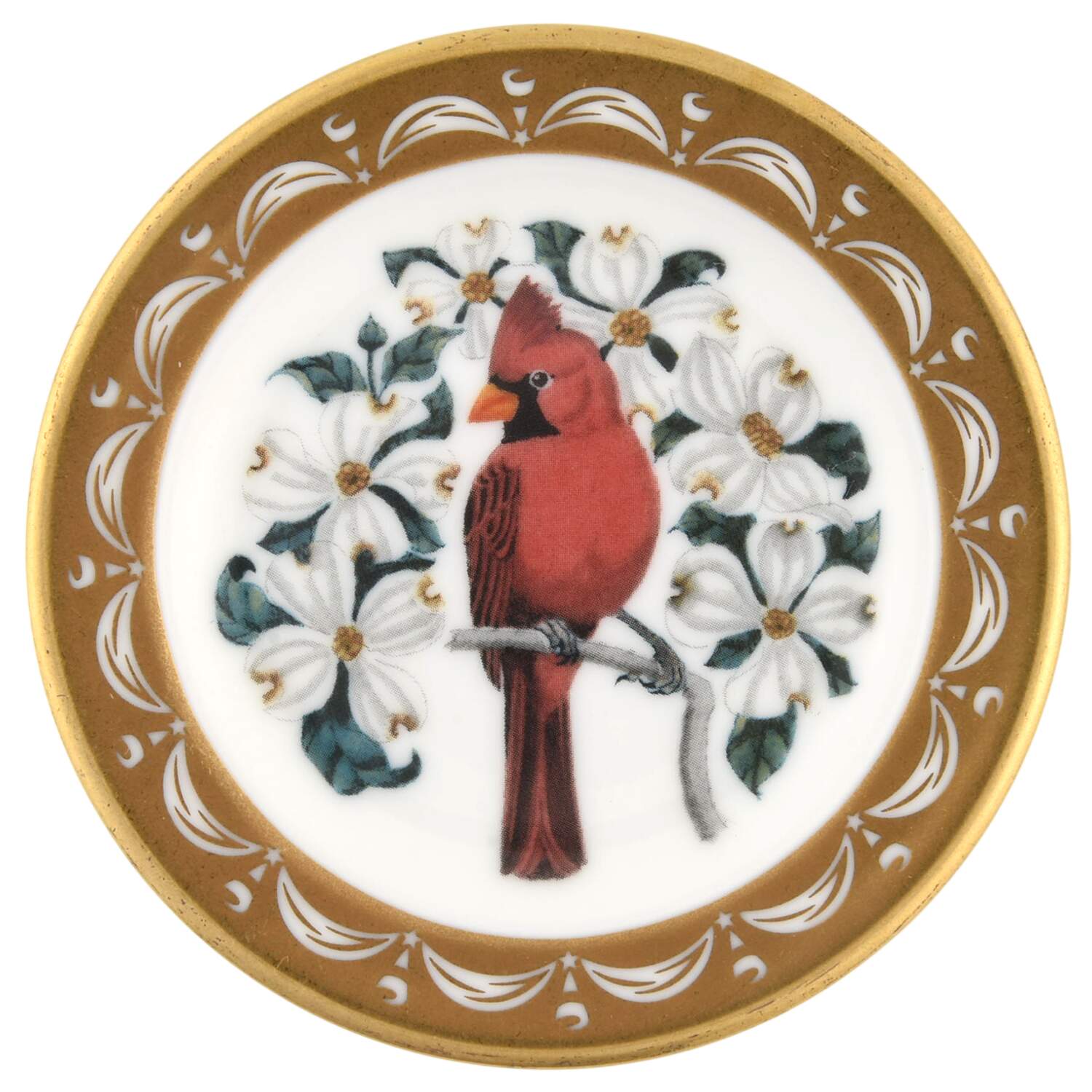 State Birds & Flowers Miniature North Carolina-Cardinal / Dogwood - North Carolina, No Box by Franklin Mint-1