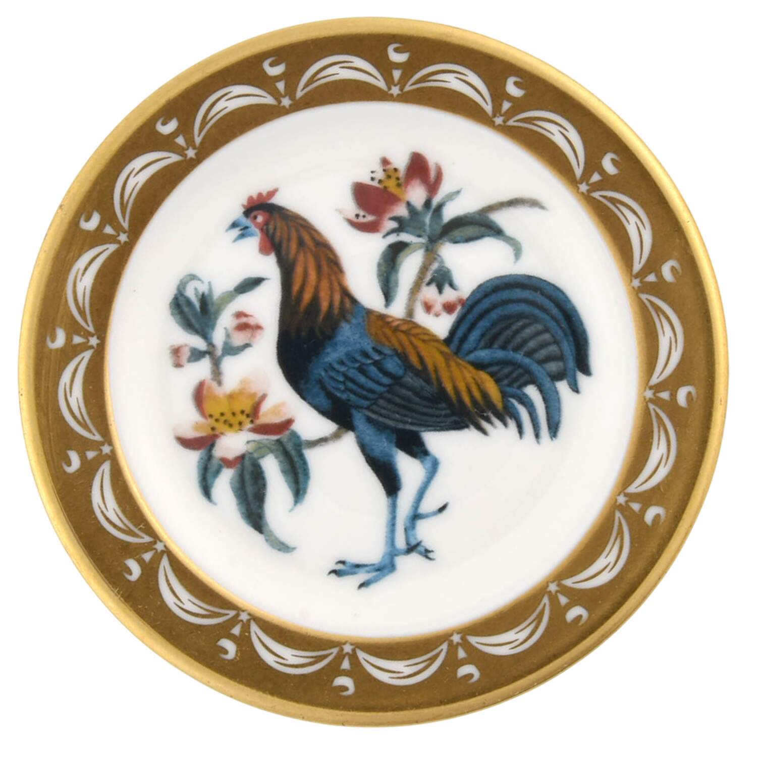 State Birds & Flowers Miniature Delaware-Blue Hen Chicken / Peach Blosso - Delaware, No Box by Franklin Mint-1